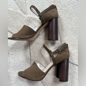 Louise et Cie Lo-Kinta Olive Green Block Heels